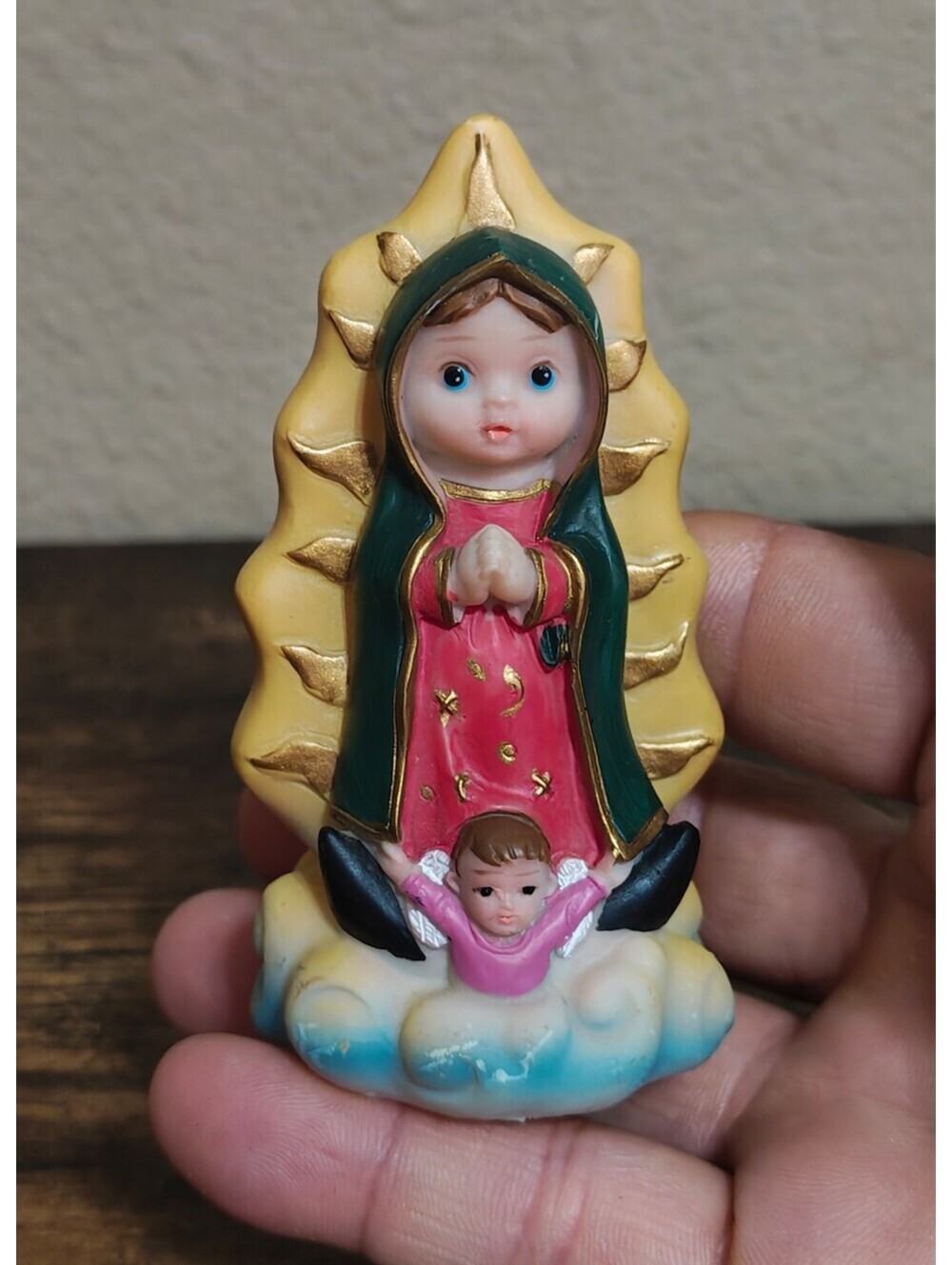 Our Lady of Guadalupe Baby Face Resin Figurine